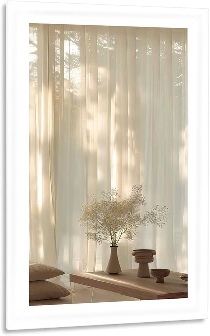 CULER White Bathroom Mirrors for Wall 26 x 40 Inch,Vanity Rustic Mirror | Hanging Tempered Glass Mirror for Bedroom Living Room or Entryway