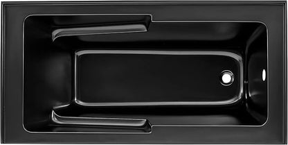Voltaire 60" x 30" Right-Hand Drain Alcove Bathtub with Apron in Matte Black