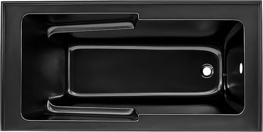 Voltaire 60" x 30" Right-Hand Drain Alcove Bathtub with Apron in Matte Black