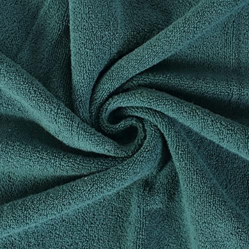 HILLFAIR 100% Cotton 2 Pc XXL Oversized Bath Towel Set 40"x 80"- Teal
