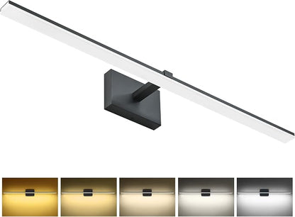 40in Bathroom Light Fixtures Black Modern LED Vanity Lights Bar for Bathroom 5CCT Dimmable 28W Lighting Fixtures for Bath Wall
