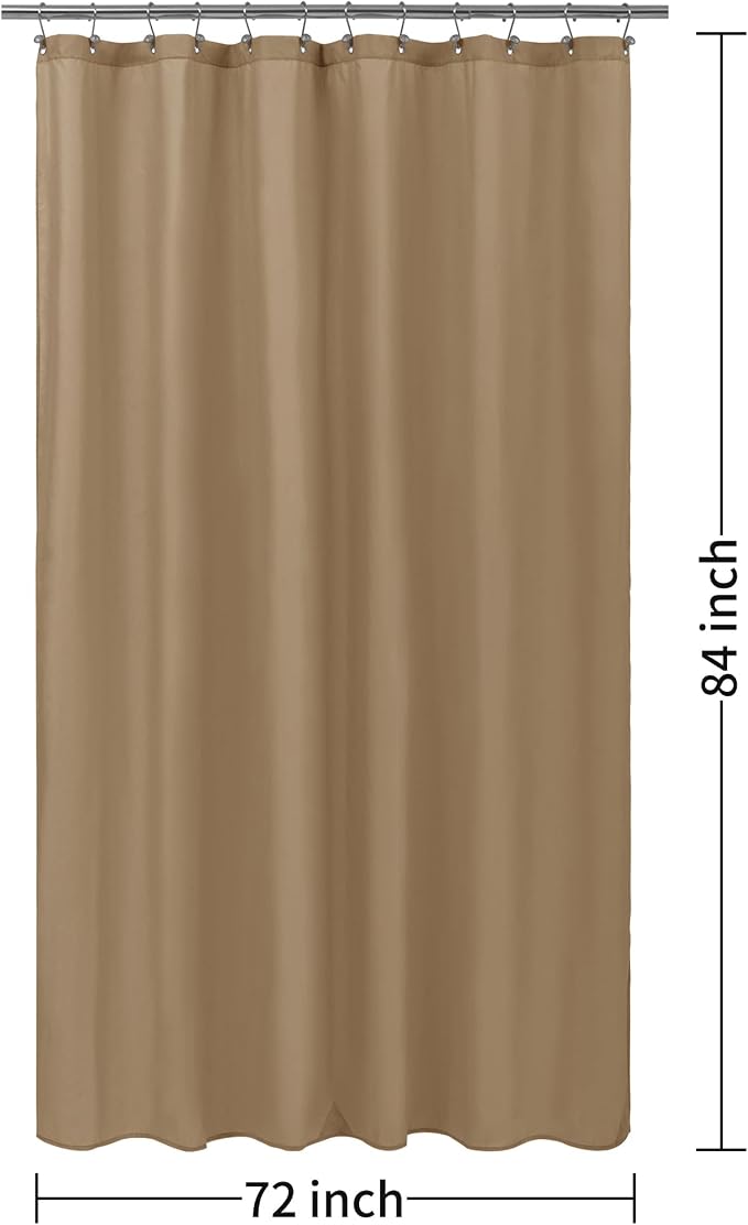 ALYVIA SPRING Extra Long Waterproof Shower Curtain or Liner Coffee, 72x84 | 3 Magnets, Soft Cloth & Hotel Quality, Machine Washable, Light-Weight, Extra Long Size