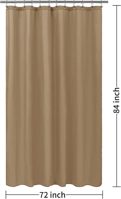 ALYVIA SPRING Extra Long Waterproof Shower Curtain or Liner Coffee, 72x84 | 3 Magnets, Soft Cloth & Hotel Quality, Machine Washable, Light-Weight, Extra Long Size