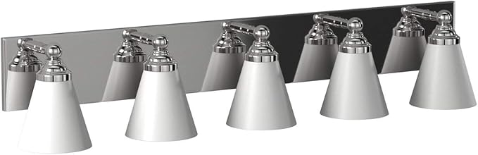 Designers Fountain Hudson 5-Light Bathroom Vanity Light Fixture, Chrome, 6495-CH Silver