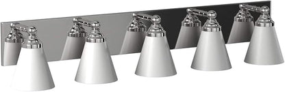 Designers Fountain Hudson 5-Light Bathroom Vanity Light Fixture, Chrome, 6495-CH Silver