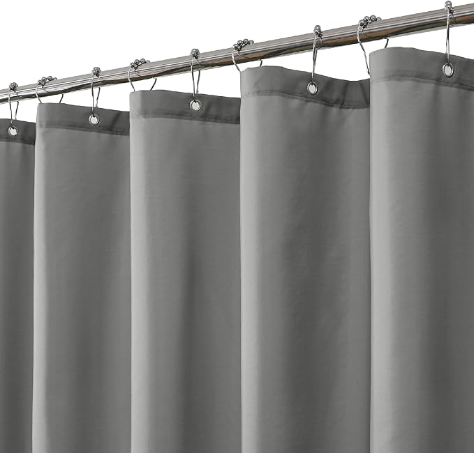 eachope Long Waterproof Fabric Shower Curtain Liner,72x78 Inch Grey | 3 Heavy-Duty Magnets,Machine Washable,Durable Rustproof Grommets,Hotel Quality,Easy Care,Secure Fit for Bathroom