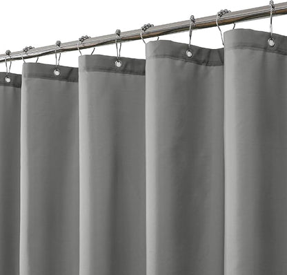 eachope Long Waterproof Fabric Shower Curtain Liner,72x78 Inch Grey | 3 Heavy-Duty Magnets,Machine Washable,Durable Rustproof Grommets,Hotel Quality,Easy Care,Secure Fit for Bathroom