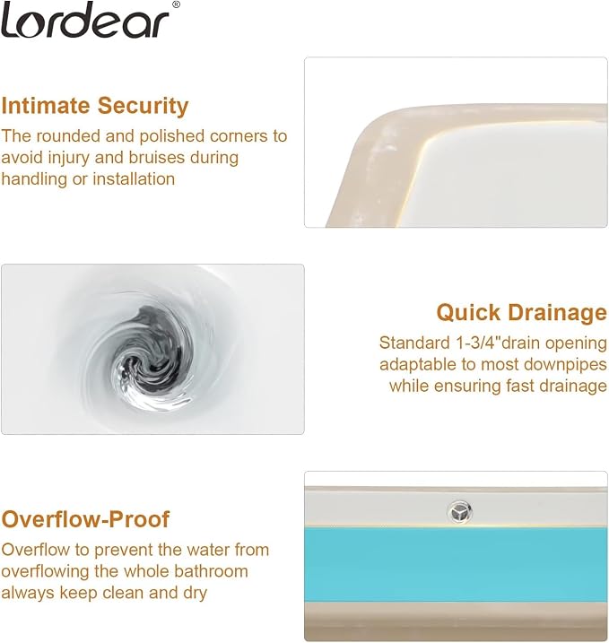 Lordear Undermount Bathroom Sink 18 Inch Bathroom Vanity Sink Undermount Rectangle White Porcelain Ceramic Bathroom Interior 16"L x 10-3/10"W