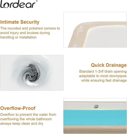 Lordear Undermount Bathroom Sink 18 Inch Bathroom Vanity Sink Undermount Rectangle White Porcelain Ceramic Bathroom Interior 16"L x 10-3/10"W