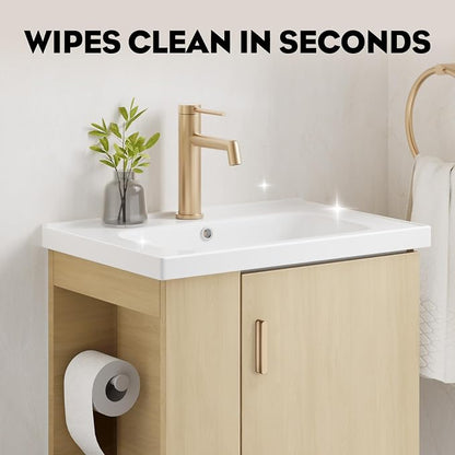 20 Inch Oak Floating Small Bathroom Vanity, Pre-Assembled Wall Mounted Cabinet with Sink, Left Side Storage, Soft-Close Door, Modern Space-Saving Design, No Faucet,BV04-20-OAK-PLUS