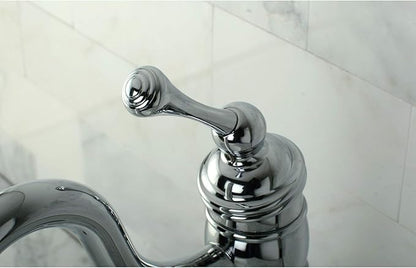 Kingston Brass KB1421BL Heritage Vessel Sink Faucet with Optional Cover Plate, 6-1/8-Inch, Polished Chrome