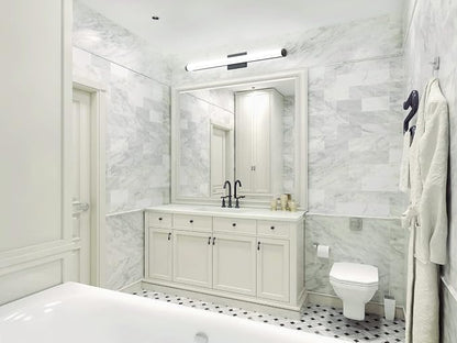 Lithonia Lighting 48-Inch LED Vanity Light with 3-in-1 Switchable White Color Temperature, Contemporary Square Bathroom Vanity Wall Light Fixture for Over The Mirror, Brushed Nickel