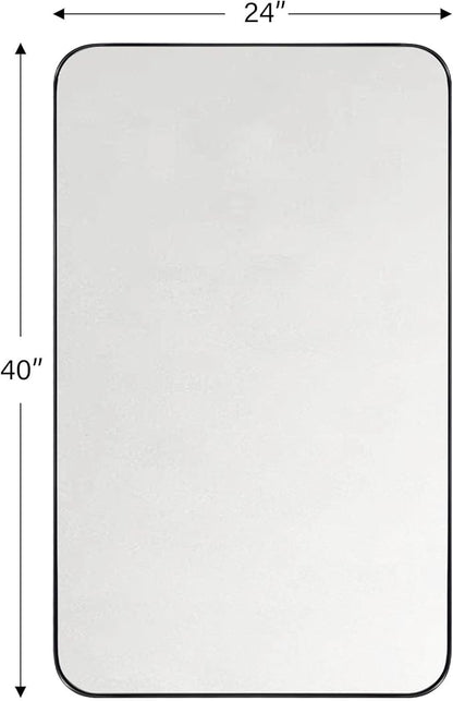 GRACTO 24x40'' Oil Rubbed Bronze Metal Framed Bathroom Mirror for Wall in Stainless Steel Rounded Rectangular Bathroom Vanity Mirrors Wall Mounted