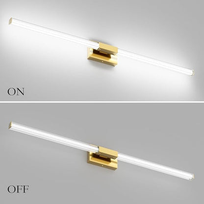Ralbay 48inch Gold Bathroom Vanity Lights Bar 36W Modern LED Gold Vanity Light Fixtures Over Mirror(5500K White Light)