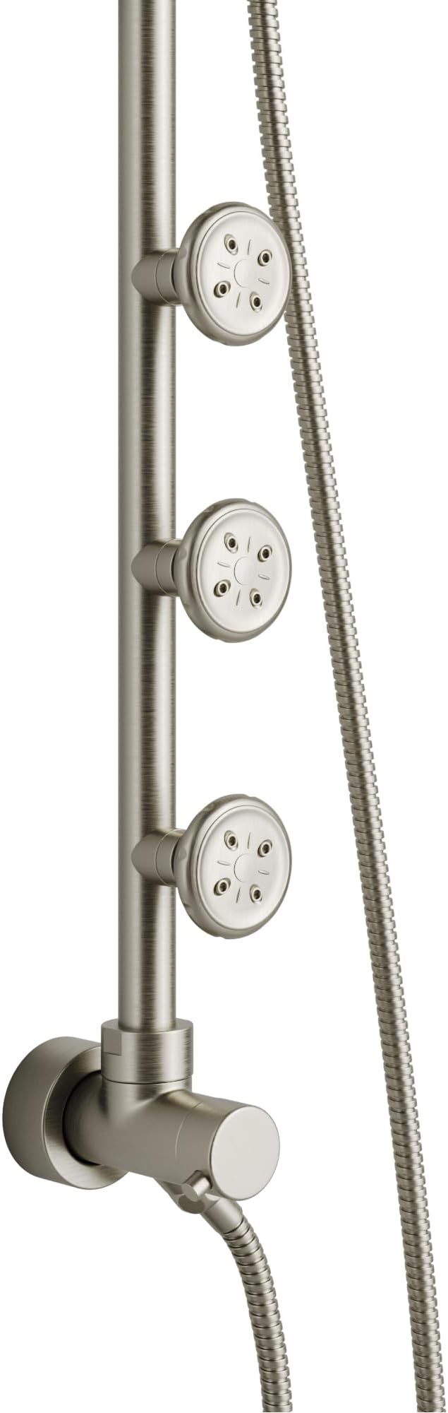 Lanikai Rain Shower Head with Handheld Spray Combo - 1028-BN-1.8GPM, Brushed Nickel - 8" Rain Showerhead with Handheld Sprayer, 3 Spray Jets, 5-Function Rainfall Shower Head with Hose, 1.8 GPM