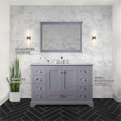 Dukes 48 in. W x 22 in. D Dark Grey Single Bath Vanity
