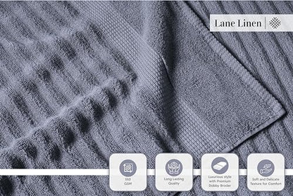 LANE LINEN Towel Set for Bathroom Soft Absorbent Quick Dry - Cool Grey