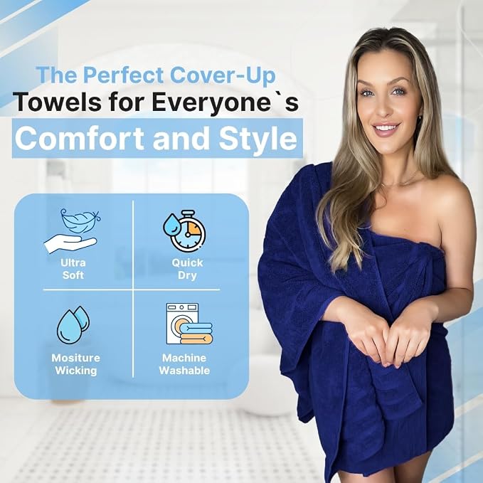 Infinitee Xclusives 100% Ring-Spun Cotton Bath Towels for Bathroom - Pack 2 | Luxury Super Soft, Absorbent & Quick-Drying |27x54 inches| Large Bathroom Towels Set |600 GSM| Gym, Shower, Spa & Hotel Use