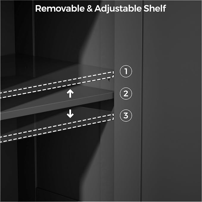 Homhedy Farmhouse Bathroom Storage Cabinet with Doors, Small Floor Cabinet | Toilet Paper Cabinet with Adjustable Shelf, Freestanding Storage Cabinet for Kitchen/Laundry/Living Room, 14"W, Black