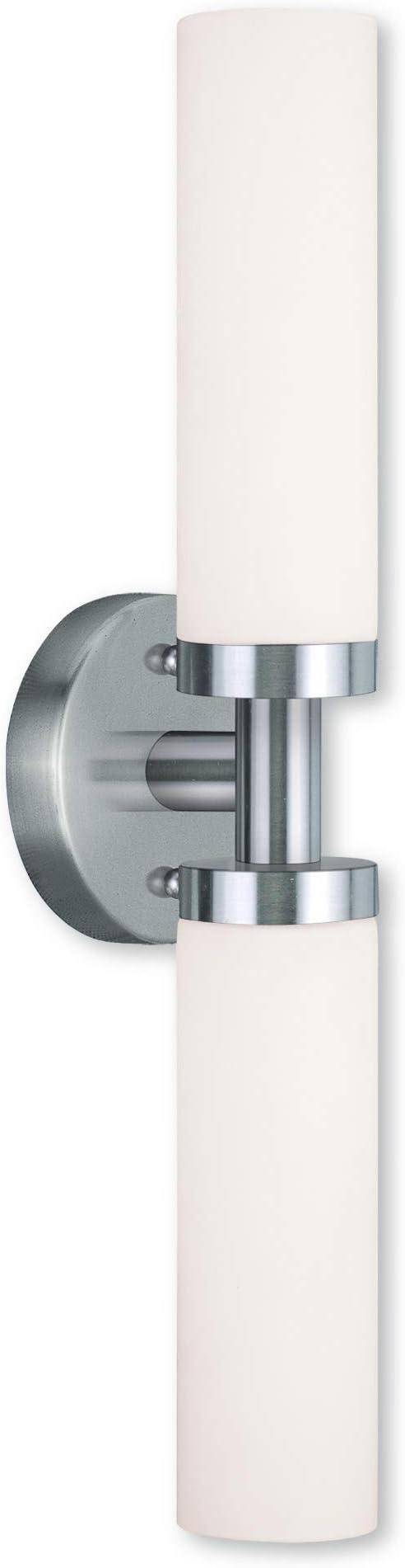 Livex Lighting 10104-91 Aero 2-Light Bath Light, Brushed Nickel, 4.5''Hx18''W