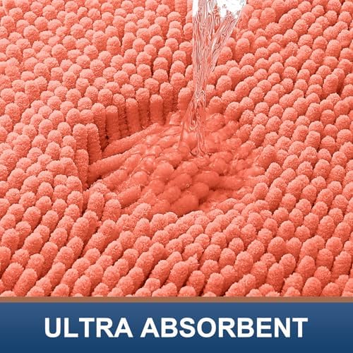 Smiry Bathroom Rugs 30X20, Luxury Chenille Extra Soft Absorbent Bath Mat