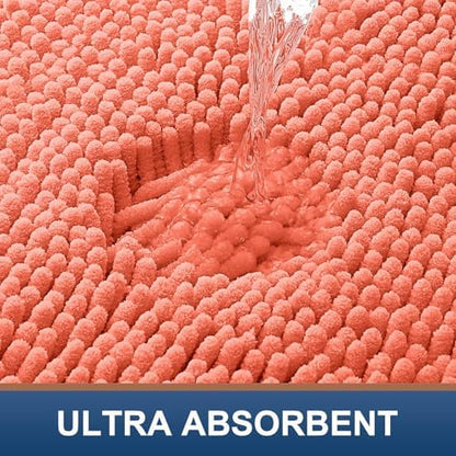 Smiry Bathroom Rugs 30X20, Luxury Chenille Extra Soft Absorbent Bath Mat