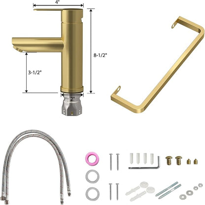 Floating Bathroom Sink Wall Mounted - 14"x10" Rectangular Vessel Sink With Gold Faucet & Drain Combo Small Modern White Ceramic Porcelain Vessel Vanity Sinks