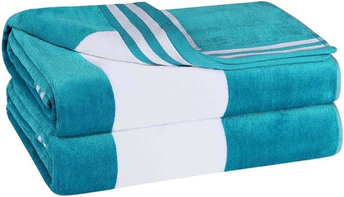 Superior Oversized Beach Towel, Turquoise (Set of 2)