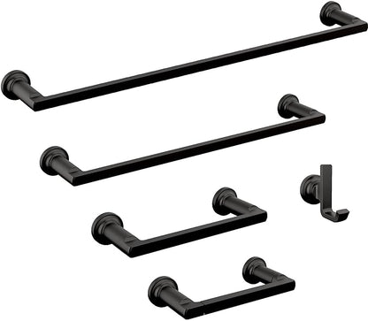 Delta Tetra (1-Pack) 18'' Towel Rack for Bathroom Matte Black Towel Bar for Bathroom Wall Towel Holder Rod Wall Mounted 78918-BL