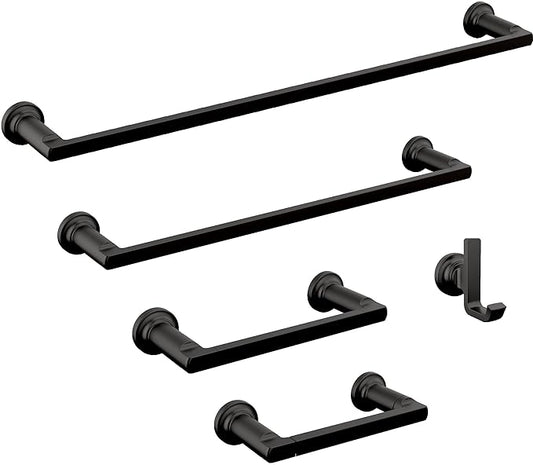 Delta Tetra (1-Pack) 18'' Towel Rack for Bathroom Matte Black Towel Bar for Bathroom Wall Towel Holder Rod Wall Mounted 78918-BL