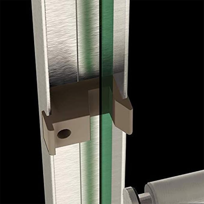 SUNNY SHOWER Semi-Frameless Shower Doors 1/4" (6mm) Glass Sliding Shower Enclosure 54" W x 72" H Shower Glass Door Brushed Nickel Finish