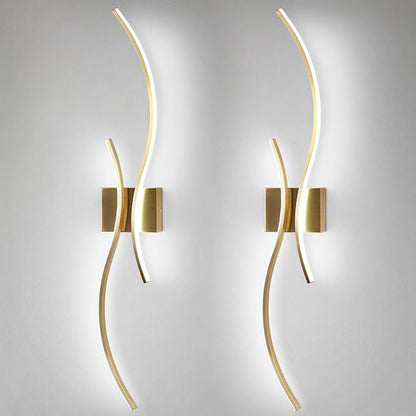 CANEOE Modern Led Wall Light Set of Two, 39inch Gold Indoor Led Wall Sconce Lighting, Bathroom Vanity Light Fixtures Over Mirror for Living Room Hallway Bedroom Bedside Wall Lamp (Gold,6000K,2 Packs)
