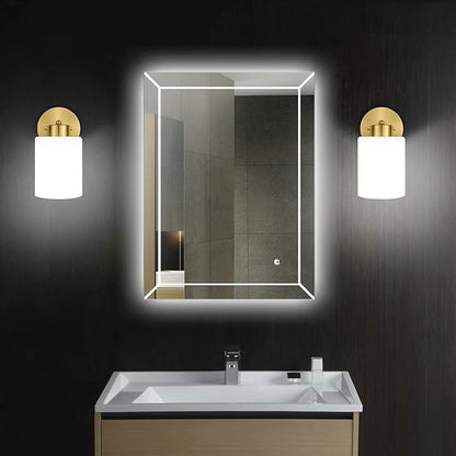 Frosted Wall Sconce Set of Two,Gold Sconce Bathroom Lighting,Modern Brass Vanity Light,Mid-Century Vanity Sconces for Bathroom,Livingroom,Kitchen