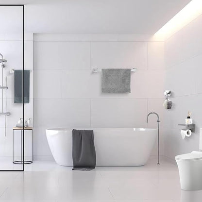 TURS 4-Piece Bathroom Hardware Set Bath Towel Bar Set 24 Inch Towel Holder Set for Bathroom Wall Mounted Stainless Steel Bathroom Accessories Set Polished