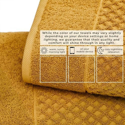 Great Bay Home Hand Towels - 100% Cotton 6 Pack 26x16 Hand Towel Set - Absorbent, Durable, Quick-Dry Towels for Bathroom (Marigold)