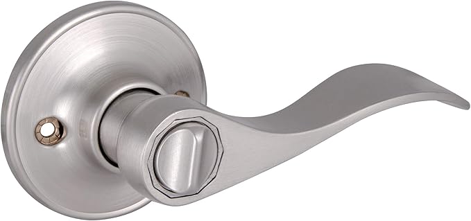 Design House Springdale Privacy Door Lever for Bedrooms and Bathrooms, Fits Standard Doors, Satin Nickel, 700492