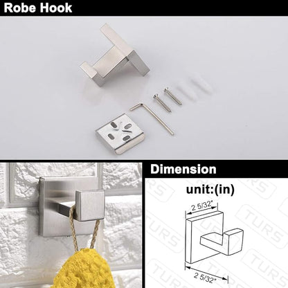 TURS 4 Pieces Bathroom Hardware Accessories Set Brushed Towel Holder Set,Wall Mounted,Premium Stainless Steel.Q7BRP4-40CM