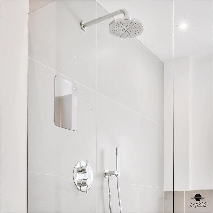 7x9" Shower Shaving Mirror, Acrylic, 3M Peel & Stick,Frameless, Less Fog(2)