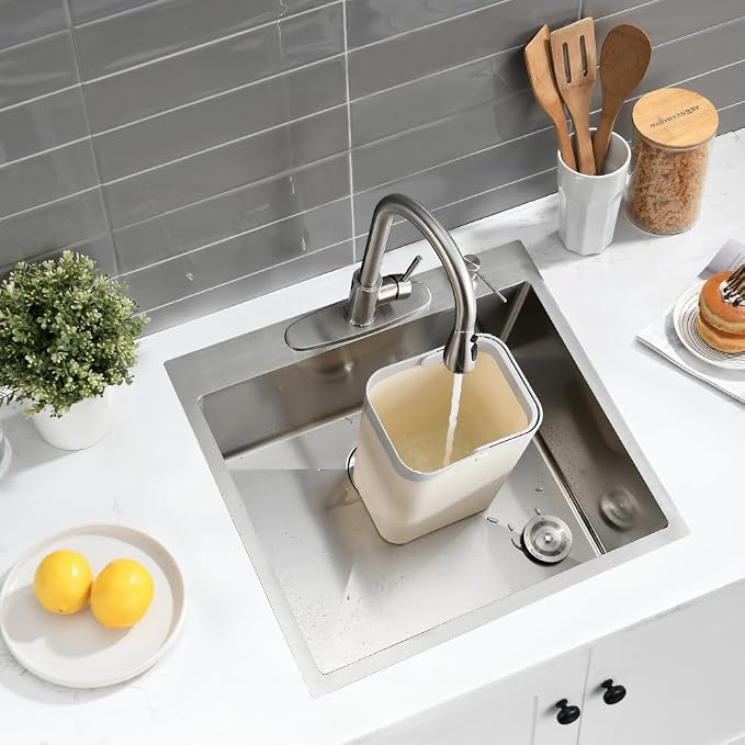 25x22 Drop In Laundry Sink, Deep Stainless Steel Utility Sink | 25"x22"x12" Drop in Laundry Room Sink 16 Gauge Stainless Steel Kitchen Sink with Cleaning Brush
