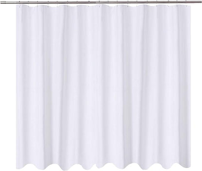 N&Y HOME Extra Wide Shower Curtain Liner Fabric 108 x 72 inches, Hotel Quality, Machine Washable, Water Repellent, White Spa Bathroom Curtains with Grommets, 108x72