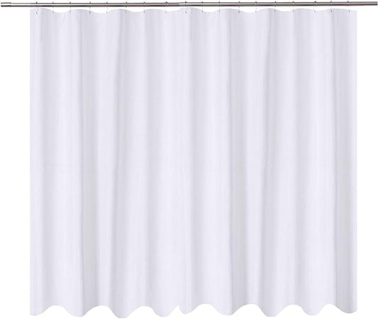 N&Y HOME Extra Wide Shower Curtain Liner Fabric 108 x 72 inches, Hotel Quality, Machine Washable, Water Repellent, White Spa Bathroom Curtains with Grommets, 108x72