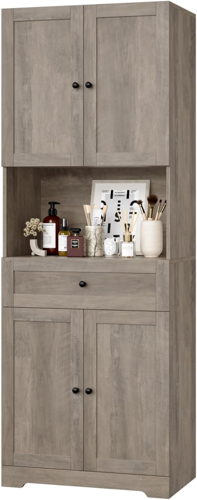 HIFIT Tall Bathroom Storage Cabinet with Drawer, Modern Linen Cabinet,Brown | 67"H Tall Storage Cabinet with Doors & Shelves, Freestanding Kitchen Pantry for Bathroom, Dining Room, Laundry, Narrow Corner