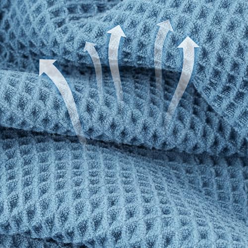 Microfiber Waffle Bath Towels, 4 Pieces, Soft, Absorbent, Fast Drying, Lint Free 430 GSM (27''x55''/68.58 cm x139.7 cm)