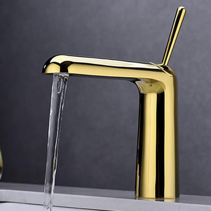 Faucet for Bathroom Sink Single Handle Brass Bathroom Water Faucet Single Hole Gold