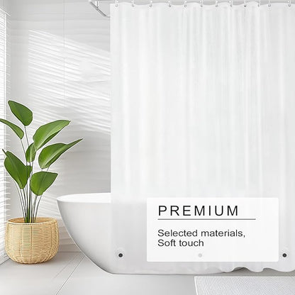 Shower Curtain Liner, 4G PEVA Shower Liner, Plastic Peva Waterproof Shower Curtains, 72x72 inch with Grommet Holes 3 Magnetic Weights