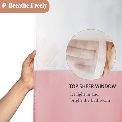 UFRIDAY Light Pink Shower Curtain Stall Size 36x72 inch Fabric Shower Curtain with a White Liner,Waterproof Pink Shower Curtains for Bathroom