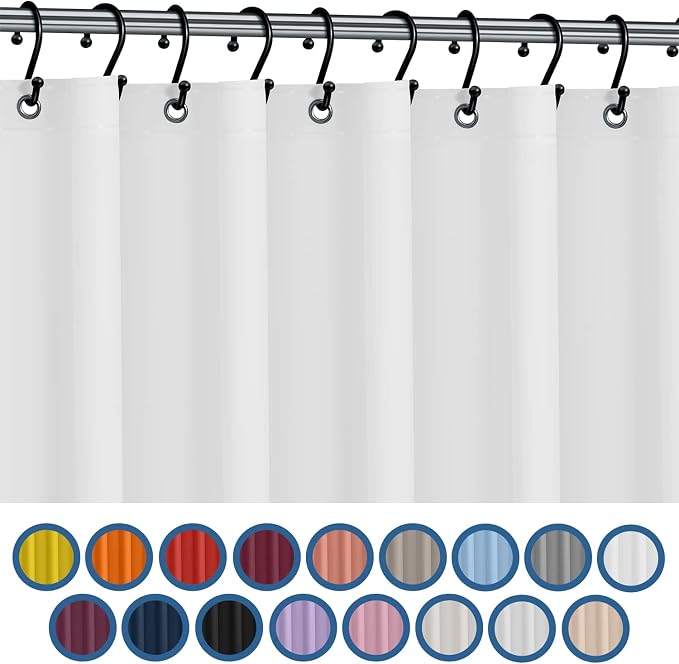 No Smell Shower Curtain Liner 72x72 Frosted - PEVA Plastic Shower Curtain for Bathroom, PVC-Free Waterproof Frosted Shower Liner with Metal Grommets and Magnet-Weighted Bottom Hem - Washable Liner