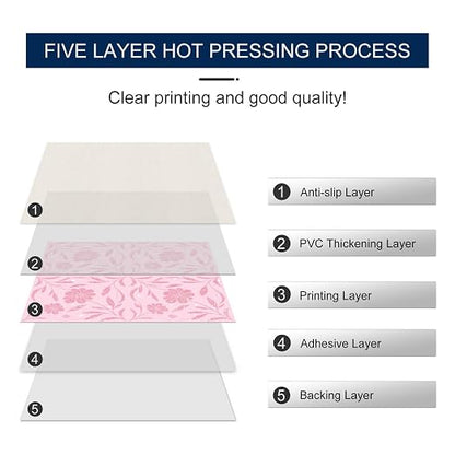 Pink Sparkle Floral Peel and Stick Floor Tiles 12x12 Inch 10PCS | Pink floral pattern with a printed sparkle look vinyl floor stickers for kitchen bathroom entryway and indoor home decor