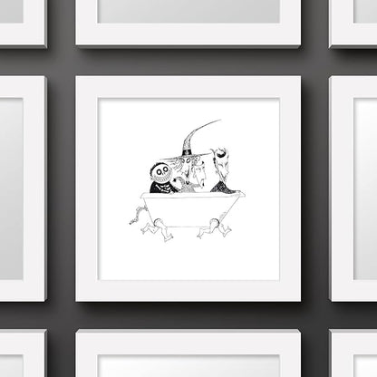 Trends International Gallery Pops Disney Tim Burton's The Nightmare Before Christmas - Bathtub Wall Art Wall Poster, 12" x 12", White Framed Version