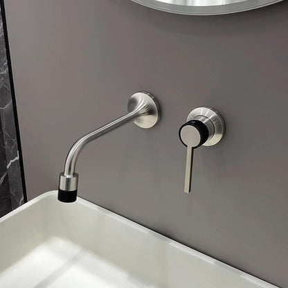 BiaoTeng Concealed Wall Mounted Faucet Bathroom Brass 2 Functions Hot and Cold Bathroom Vanity for Wall Mount Faucet Brushed Nickel